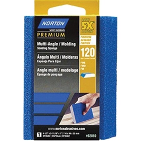 Norton Co 82069 5 x 120 Grit Multi Angle Sanding Sponge 076607820693